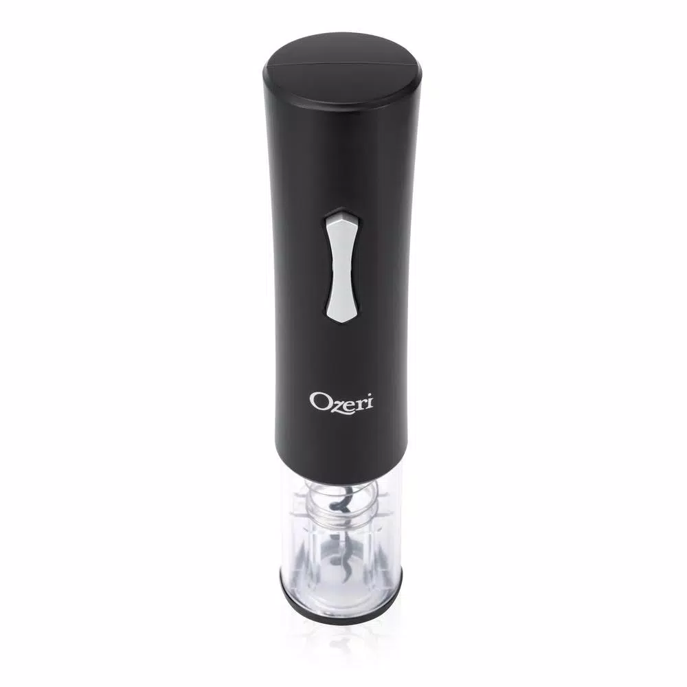 Ozeri Gusto Electric Wine Opener, Cordless Battery Operated Corkscrew with Integrated Foil Cutter