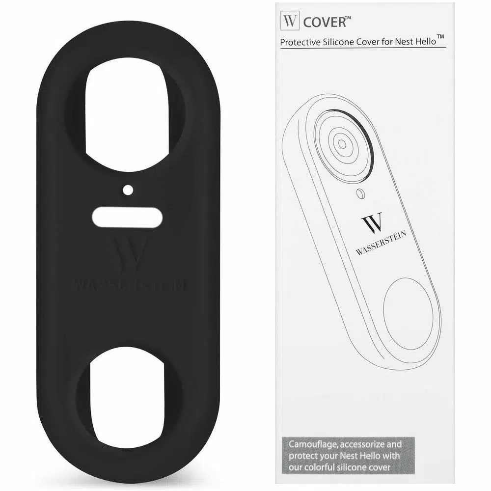 Wasserstein Black Protective Silicone Skin for Google Nest Hello Video Doorbell