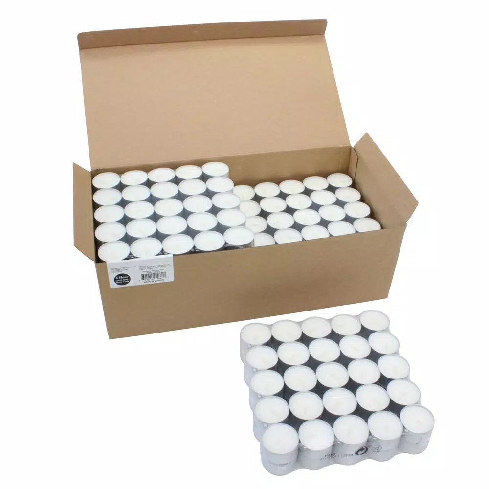 Stonebriar Collection Stonebriar Unscented White Tealight Candles, 300-Pack, Long Burning Paraffin