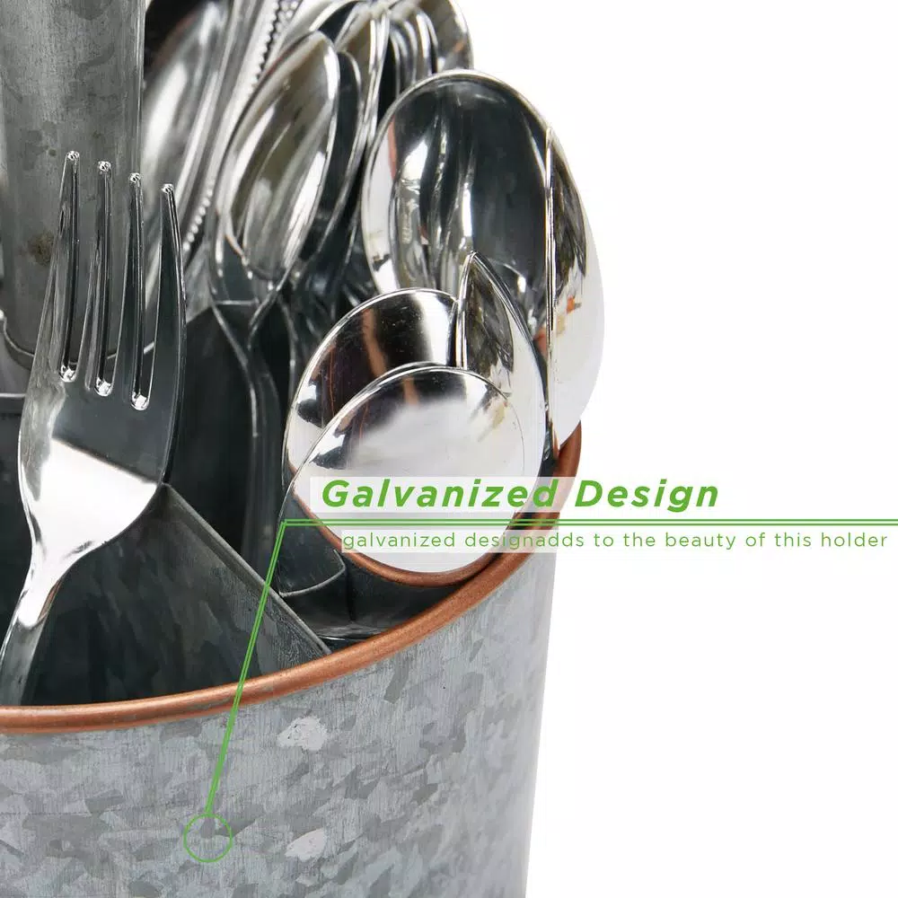 MIND READER Silver Metal 4 Section Utensil Caddy & Cutlery Holder