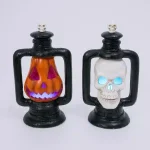 Gerson 18.11 in. Electric Smoking Halloween Lanterns Set of 2 - Jack-O-Lantern and Skull thumbnail 1