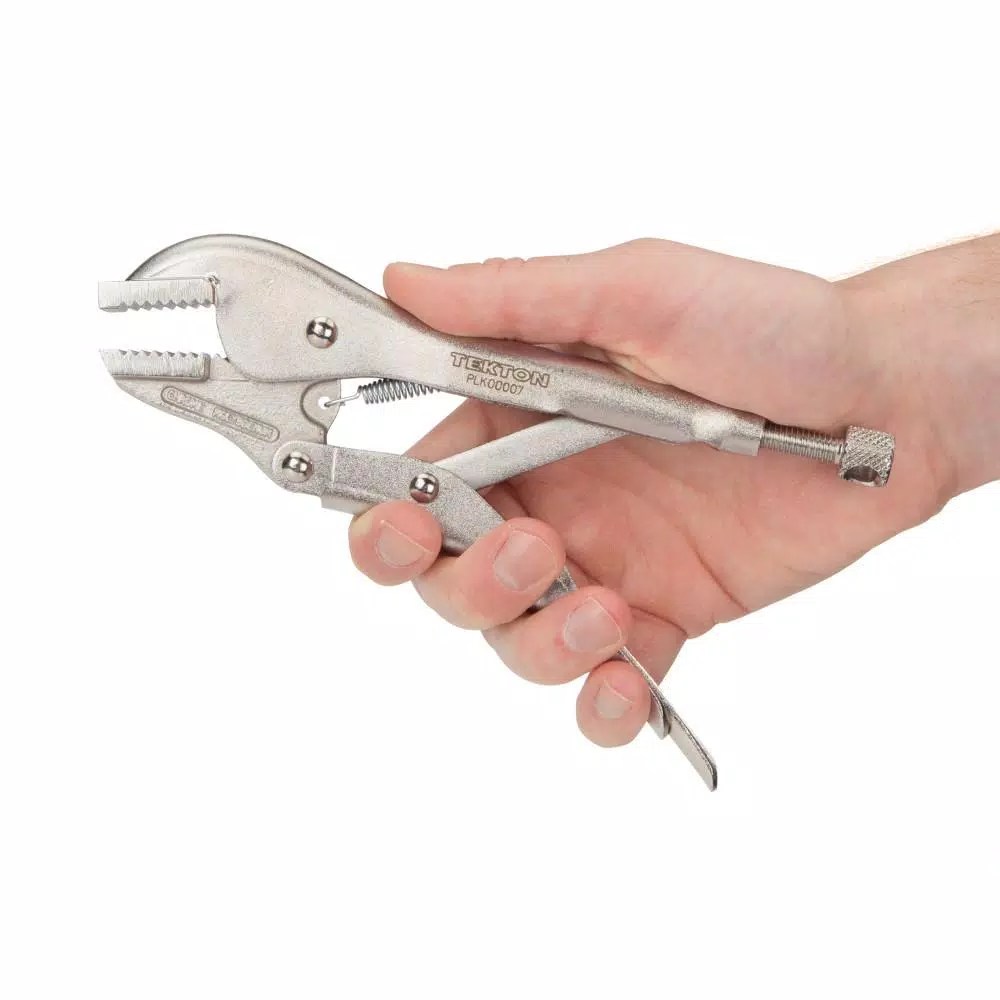 TEKTON 7 in. Straight Jaw Locking Pliers with Chrome Molybdenum Jaws