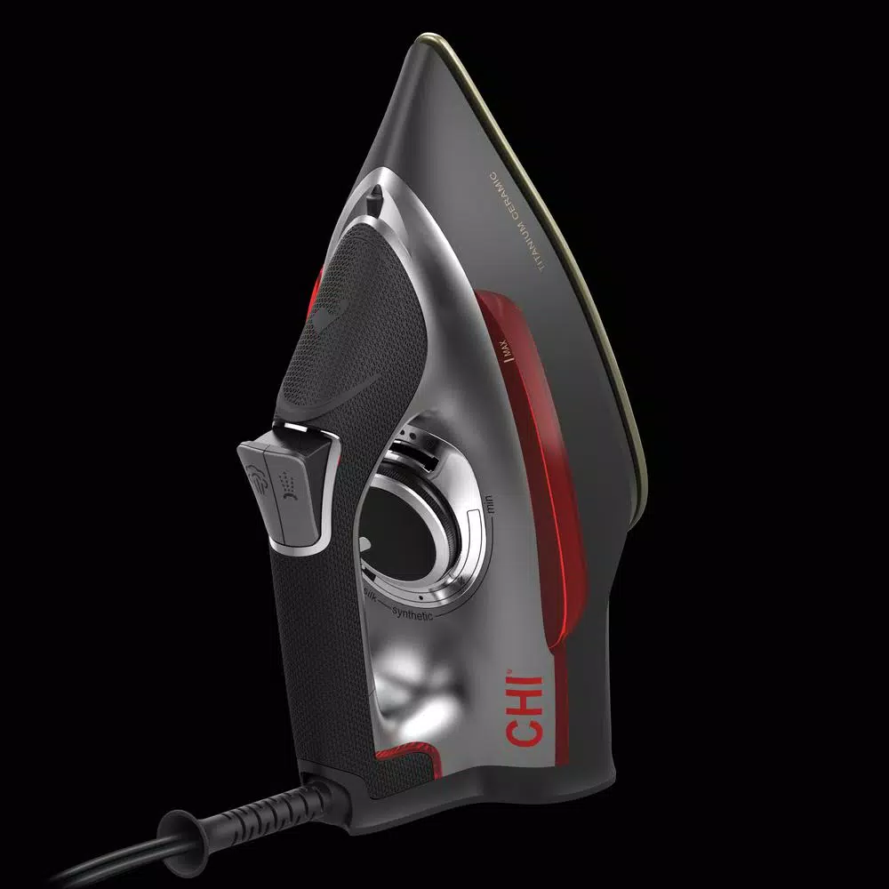 CHI Professional Clothing Iron with Titanium-Infused Ceramic Soleplate, 1700W, Black