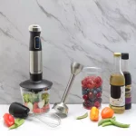 Megachef 4-in-1 Stainless Steel Immersion Blender Set with Chopper and Whisk, 300W thumbnail 6