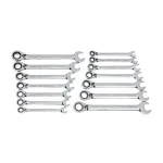 GearWrench 14-Piece 12-Point SAE/Metric Reversible Ratcheting Combination Wrench Set thumbnail 1