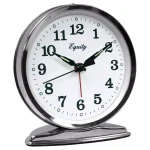 Equity by La Crosse 5.50 in. Round Chrome Wind-Up Bell Alarm Clock with Luminous Hands thumbnail 4