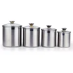 Cooks Standard 4-Piece 18/10 Stainless Steel Canister Set with Tempered Glass Lids thumbnail 3