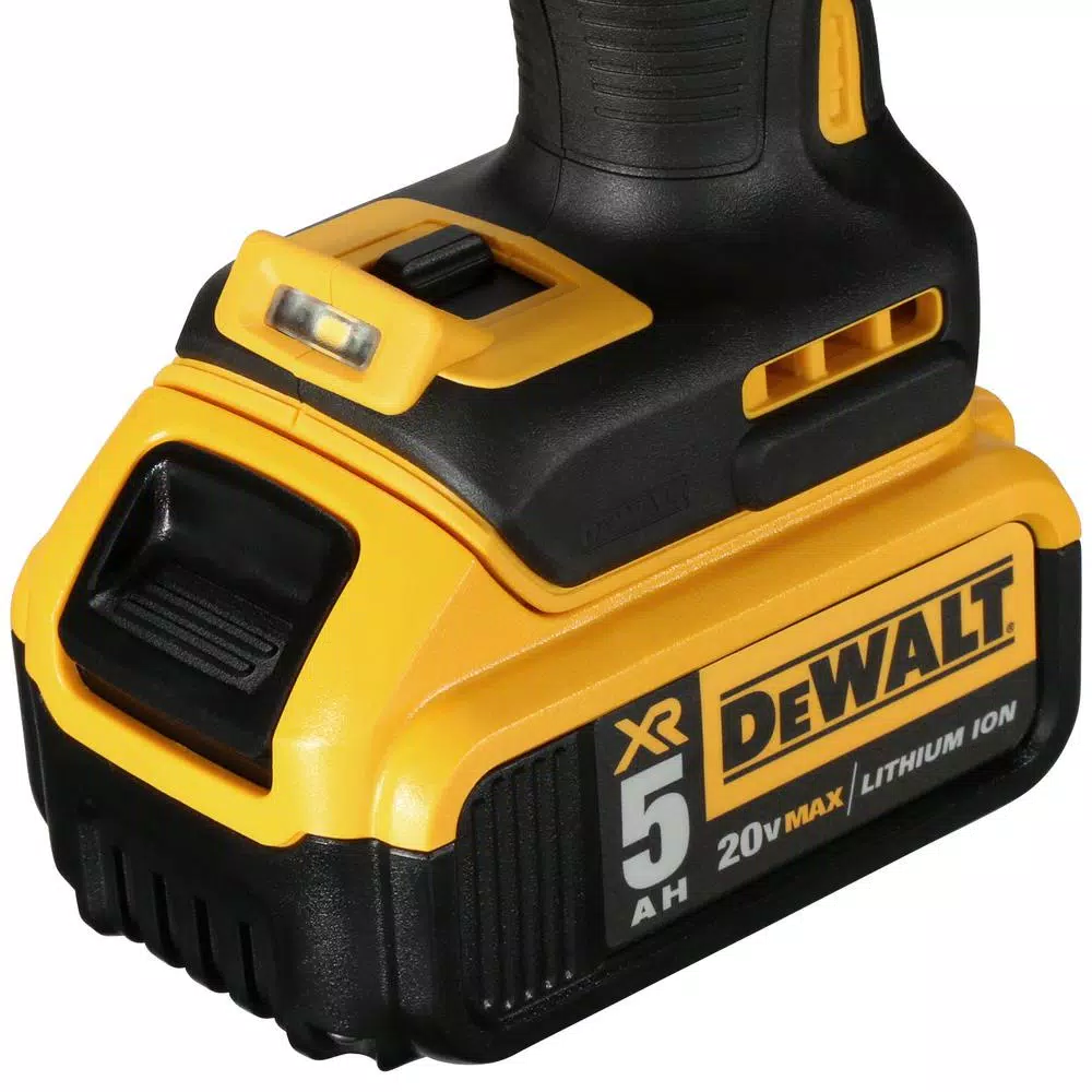 DEWALT 20V MAX XR Brushless 1/2 in. High Torque Impact Wrench Kit with (2) 5.0 Ah Batteries