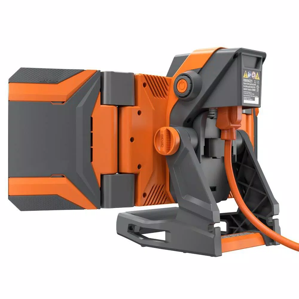 RIDGID 18V Hybrid Folding Panel LED Work Light Kit with 2.0 Ah Battery and Charger