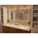 Kenroy Home Lyonesse 66 in. Oversized Chrome Composite Beveled Glass Floor Leaner Mirror with Hooks thumbnail 8