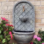 Sunnydaze Decor Messina Resin French Limestone Solar Outdoor Wall Fountain thumbnail 8