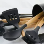 MegaChef 12-Piece Black Silicone and Wood Kitchen Utensil Set thumbnail 5