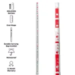 AdirPro 25 ft. Surveyor Oval Leveling Grade Rod, 10ths Scale, Fiberglass thumbnail 5