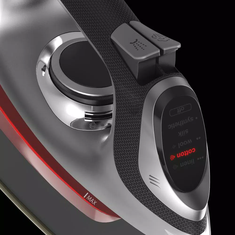 CHI Electronic Steam Clothing Iron with Titanium-Infused Ceramic Soleplate and Retractable Cord
