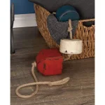 LITTON LANE 46 in. Nautical Rope Float Wall Decor - Distressed Red, Blue, and White Pine Wood thumbnail 1