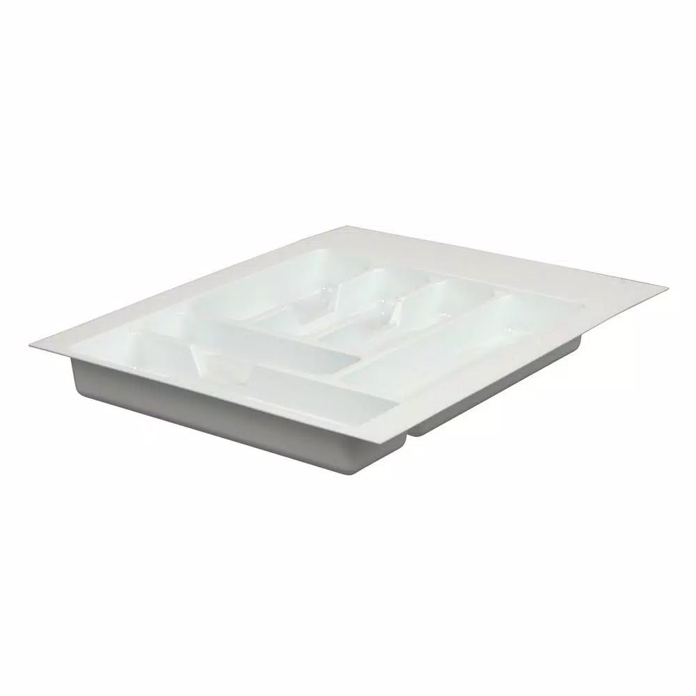 Real Solutions for Real Life Real Solutions by Knape and Vogt 18 in. Plastic Tableware Drawer Organizer, White