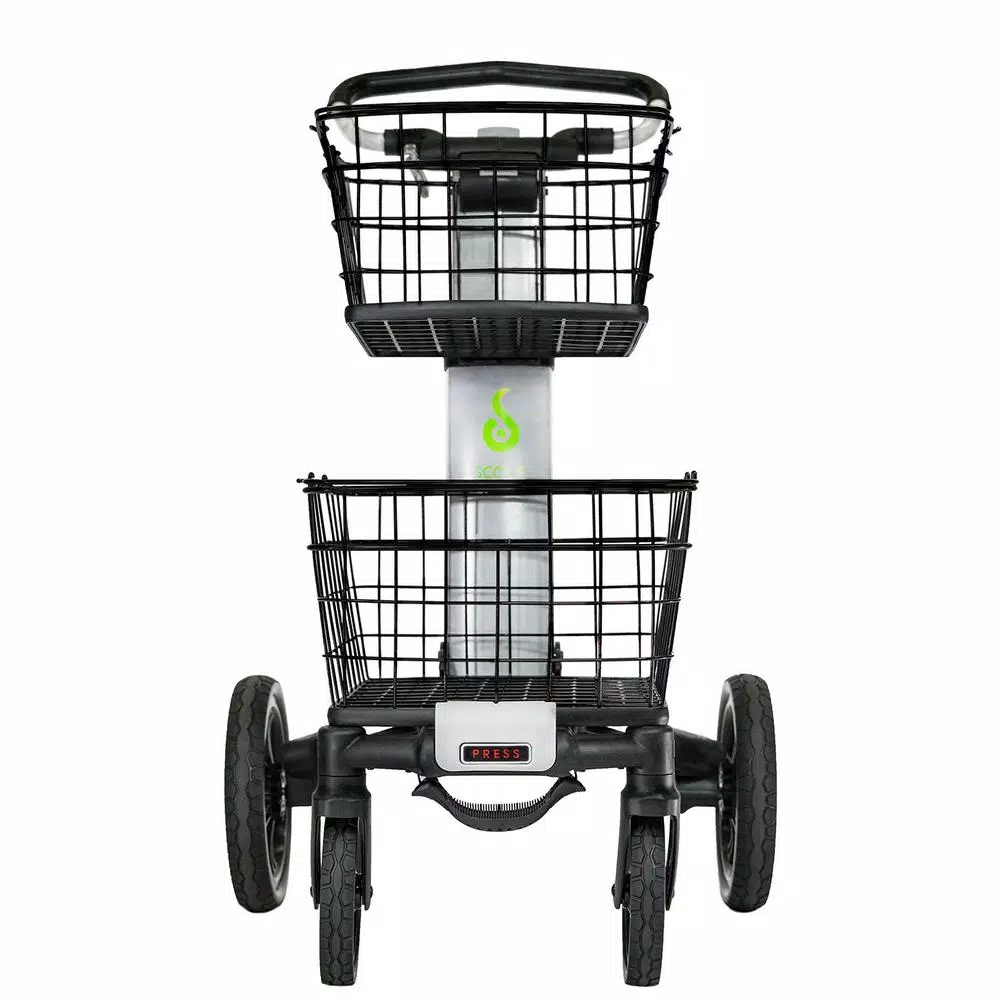 Unbranded Scout Folding Aluminum Cleaning Cart with Removable Baskets and Swivel Wheels