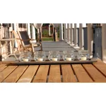 Titan Lighting Beachwood 23 in. Natural Wood and Clear Glass Votive Candle Holder Tray thumbnail 2