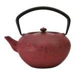 BergHOFF Studio 1.4 Qt. Red Cast Iron Teapot with Stainless Steel Filter thumbnail 1