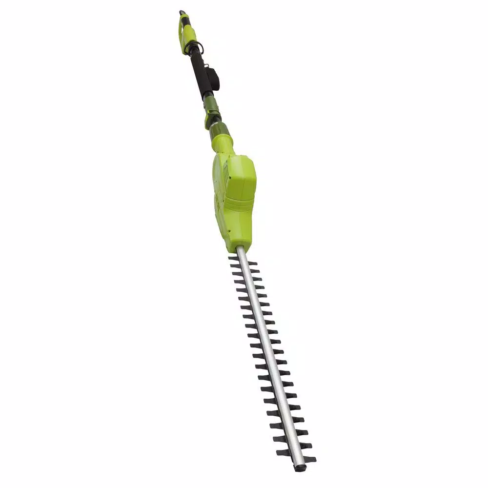 Sun Joe 4 Amp Corded Electric Telescoping Pole Hedge Trimmer with 21 in. Hardened Steel Blade