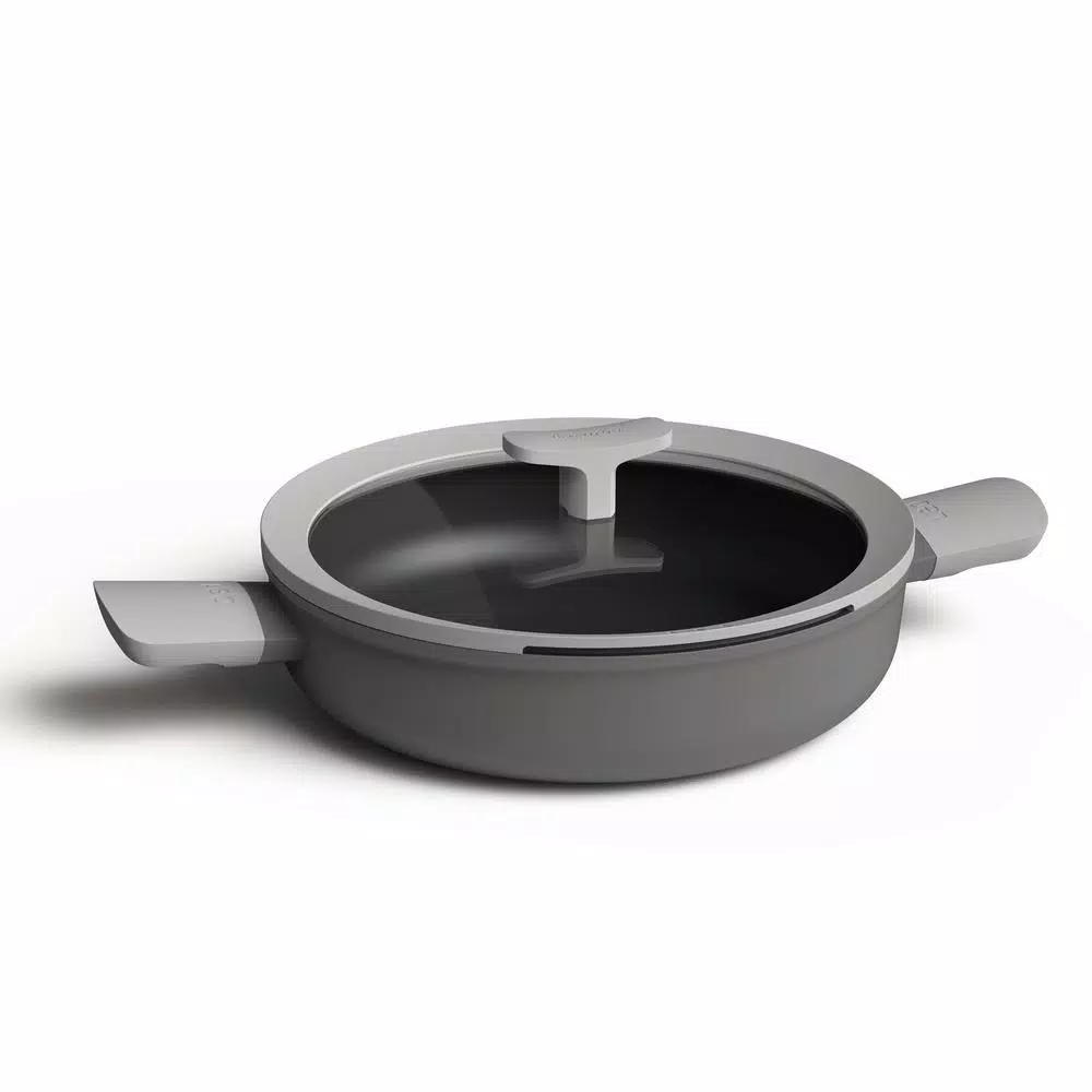 BergHOFF Leo 3.1 qt. Aluminum Nonstick Saute Pan with Glass Lid, Grey
