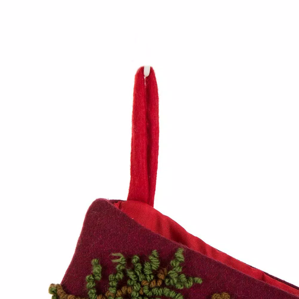 Glitzhome 19 in. Acrylic Plaid Christmas Stockings with Rug Hooked Reindeer and Bear (Set of 2)