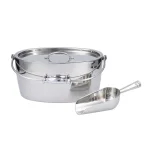 Fortessa Crafthouse by Fortessa Stainless Steel Oval Ice Bucket Set with Scoop and Lid thumbnail 1