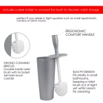 Home Basics Grey Plastic Toilet Brush and Holder Set with Nylon Bristles thumbnail 6