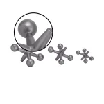 LITTON LANE Modern Reflections Metal Jack Stone Sculptures, Set of 3, Metallic Gray thumbnail 4