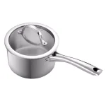 Cooks Standard 3 Qt. Stainless Steel Saucepan with Tempered Glass Lid thumbnail 1