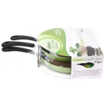 Ozeri Green Earth 3-Piece Aluminum Ceramic Nonstick Frying Pan Set, Green thumbnail 4