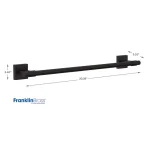 Franklin Brass Maxted 18 in. Single Towel Bar, Matte Black Zinc Die Cast thumbnail 5