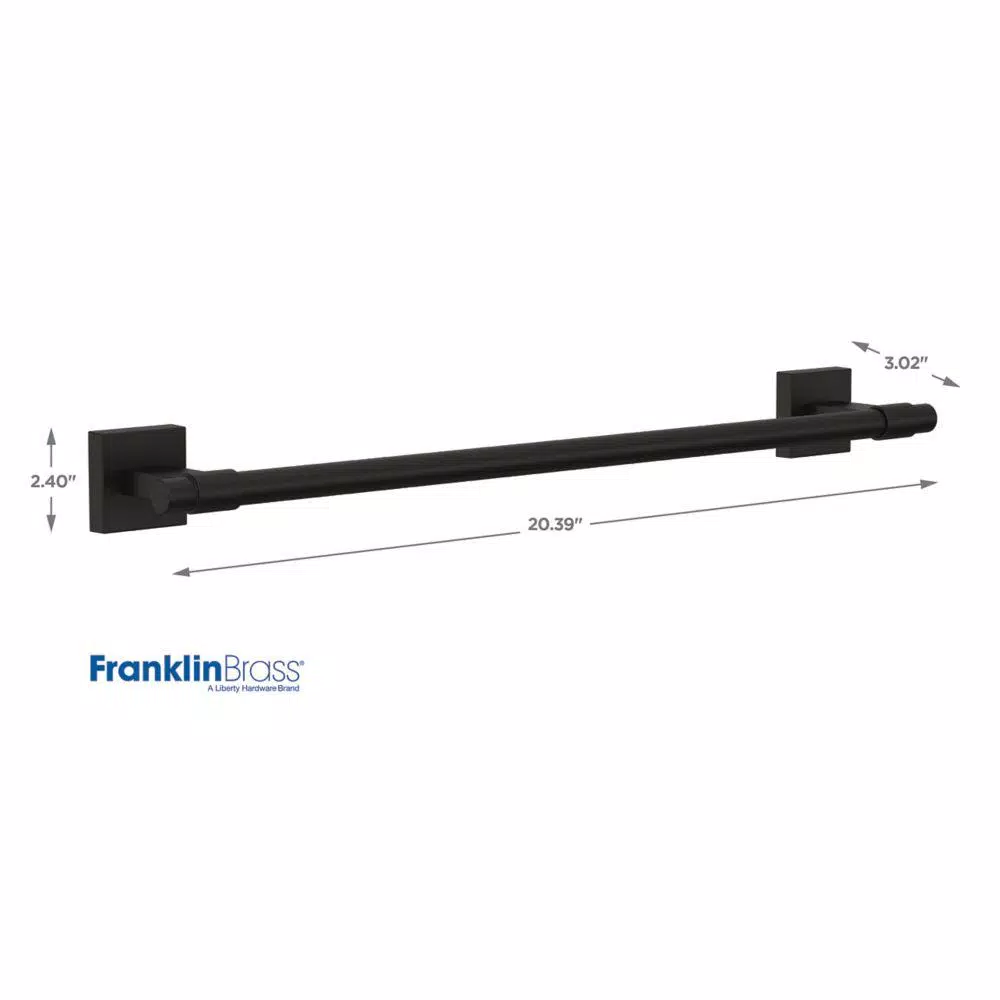 Franklin Brass Maxted 18 in. Single Towel Bar, Matte Black Zinc Die Cast