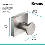 KRAUS Ventus Bathroom Robe and Towel Hook, Brushed Nickel thumbnail 3