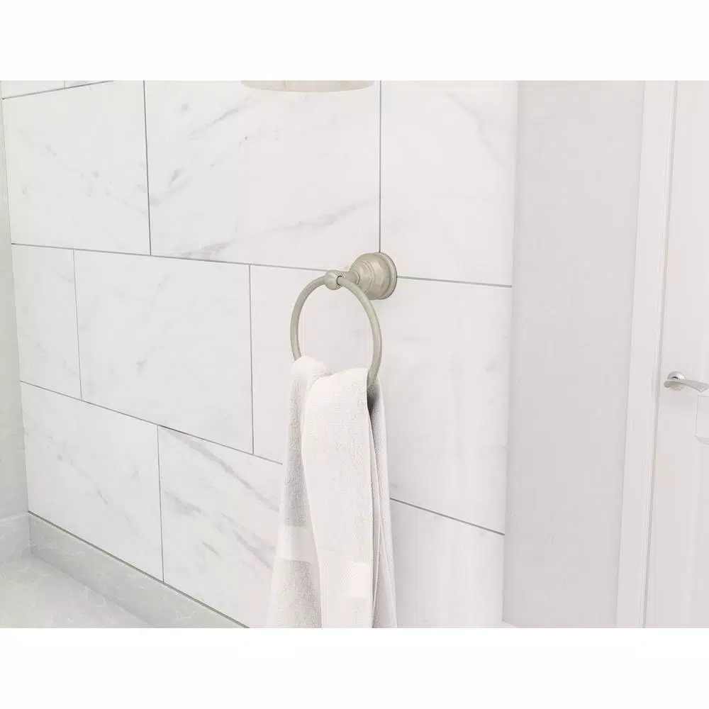 Symmons Allura Towel Ring in Satin Nickel Finish