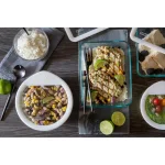 Pyrex Ultimate 10-Piece Glass Food Storage Set with Oven-Safe Glass Lids and White Silicone Rims thumbnail 3