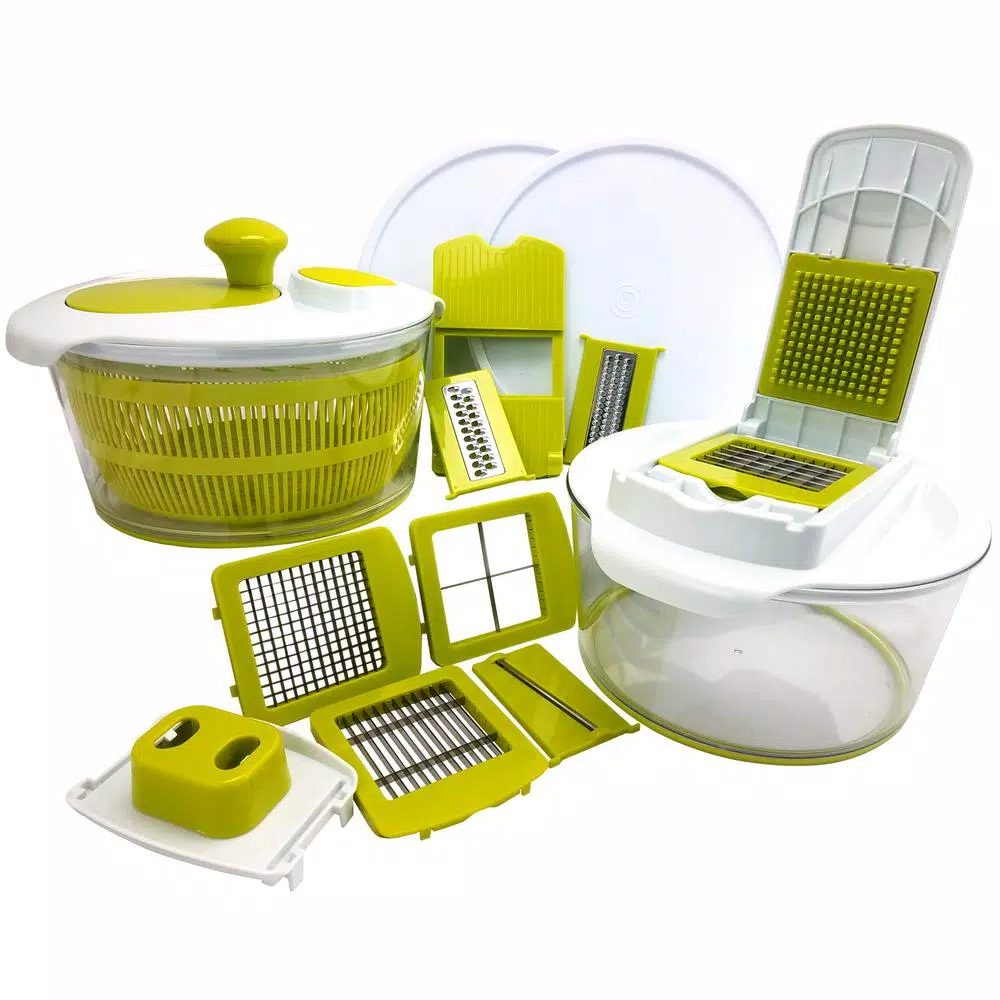 MegaChef 10-in-1 Multi-Use Salad Spinner, Slicer, Dicer and Chopper