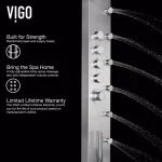 VIGO Brielle 70.5 in. Stainless Steel 6-Jet High Pressure Shower Panel System with Rainhead and Handheld thumbnail 6