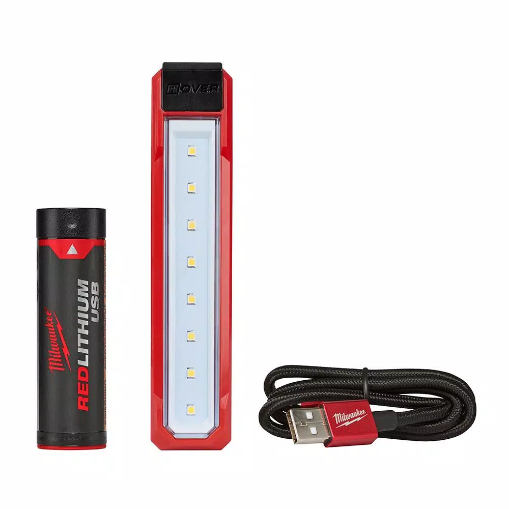 Milwaukee ROVER USB Rechargeable LED Pocket Flood Light, 445 Lumens, with Extra REDLITHIUM USB Battery