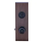 Copper Creek Colonial Black Entry Door Knob with Single Cylinder Deadbolt Lockset Combo Pack thumbnail 4