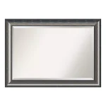 Amanti Art 41.63 in. W x 29.63 in. H Rectangular Beveled Edge Framed Bathroom Vanity Mirror in Metallic Silver thumbnail 4