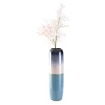 Uniquewise 31.5 in. Tricolor Hand Painted Ceramic Handmade Floor Vase - Black, Beige & Blue thumbnail 7
