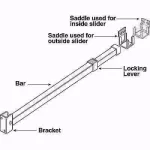 Prime-Line Adjustable Aluminum Sliding Patio Door Security Bar Lock, White, 28 in. to 48 in. thumbnail 5