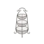 LITTON LANE New Traditional 3-Tier Black Wrought Iron Decorative Basket Tray Stand thumbnail 3