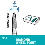 Dremel 7144 Diamond Taper Point Rotary Bit, 3/32 in. Diameter, 1/8 in. Shank thumbnail 3