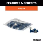 CURT Male Quick Connectors, 16-14 Gauge Wire, Blue, 100-Pack thumbnail 3