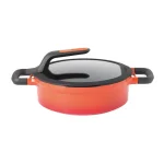 BergHOFF GEM Stay Cool 3.5 qt. Cast Aluminum Nonstick Saute Pan with Glass Lid, Orange thumbnail 1