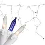 Northlight 7 ft. 100-Light Blue and Clear Mini Icicle Lights, White Wire, Indoor/Outdoor thumbnail 1