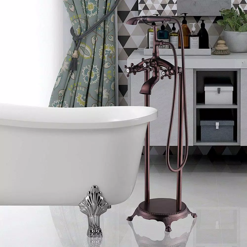 Vanity Art 40 in. Single-Handle Claw Foot Tub Faucet with Hand Shower, Oil Rubbed Bronze