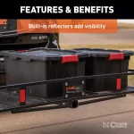 CURT 60" x 24" Black Steel Basket Cargo Carrier with 2" Folding Shank, 500 lbs. Capacity thumbnail 11
